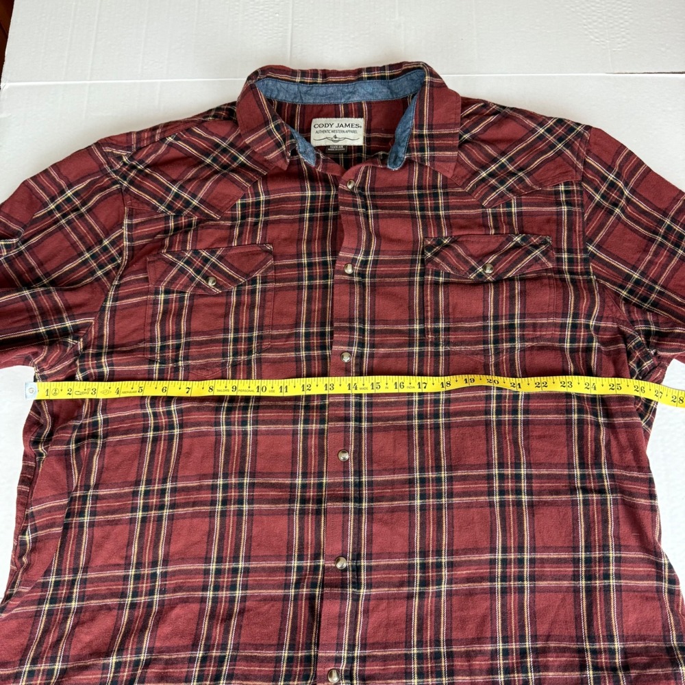 Cody James‎ Authentic Western Apparel Plaid Flannel Snap Button Shirt Men's 3X - Picture 7 of 7